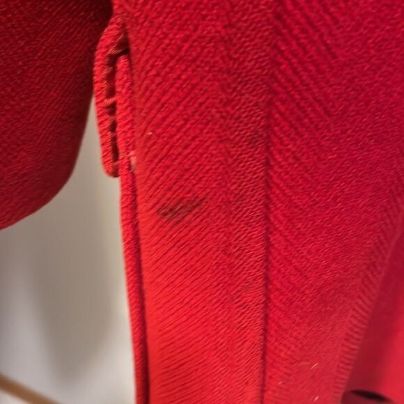 BURBERRY woman’s red wool long trench coat - Picture 13 of 16